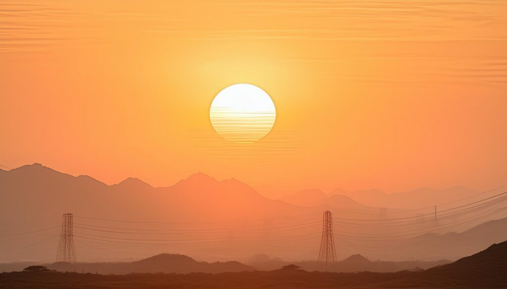 A graphic depiction of heat waves across Asia. (AI Photo Credit: Intelliwings)