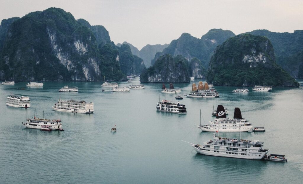 Increasing numbers of tourists disrupt the traditional serenity of Ha Long Bay. (Photo Credit: UN Development Program)